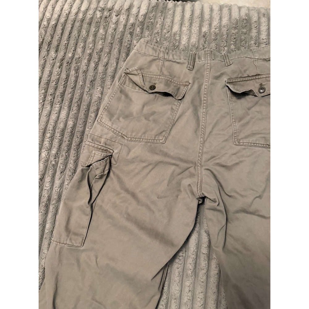 Chaps Mens Khaki Tan Cotton Cargo Pants Straight Leg 32x32 Utility Workwear - Picture 6 of 7